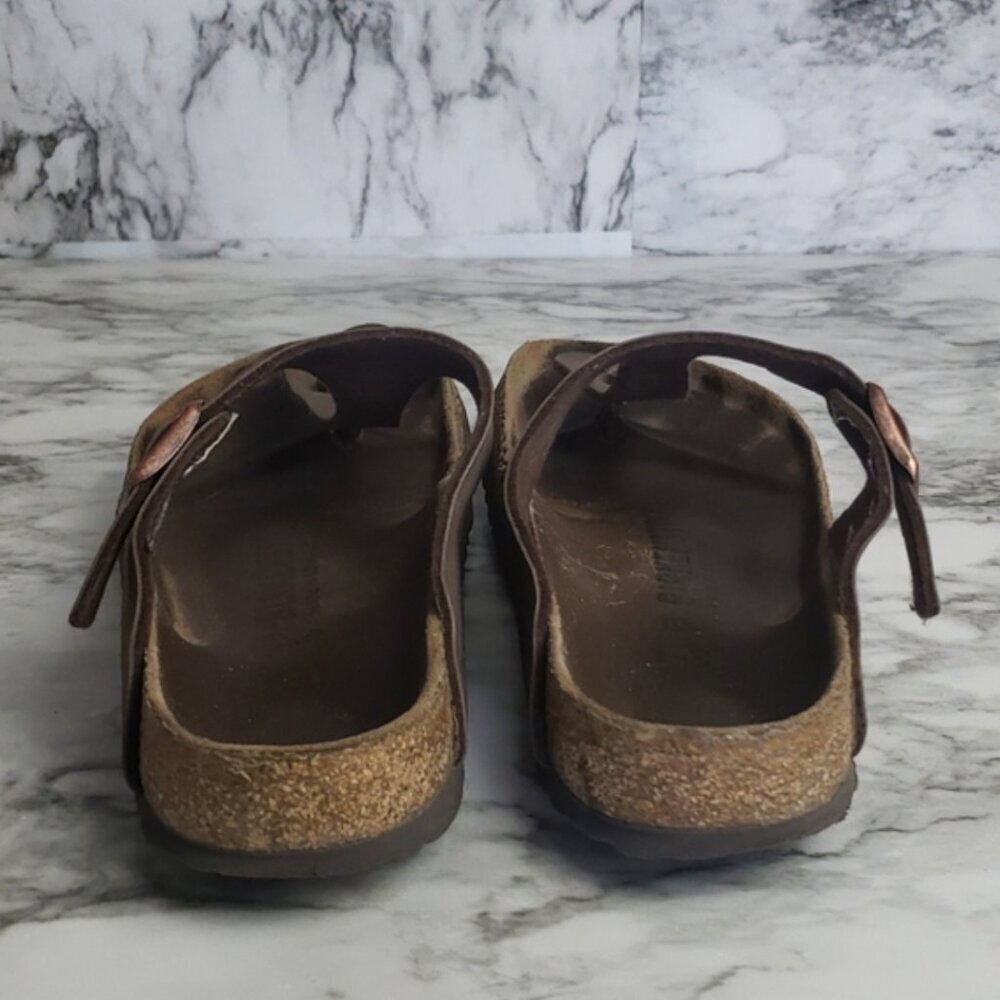 Birkenstock Sandals Shoes Womens Brown Leather Size 37 - Picture 4 of 4
